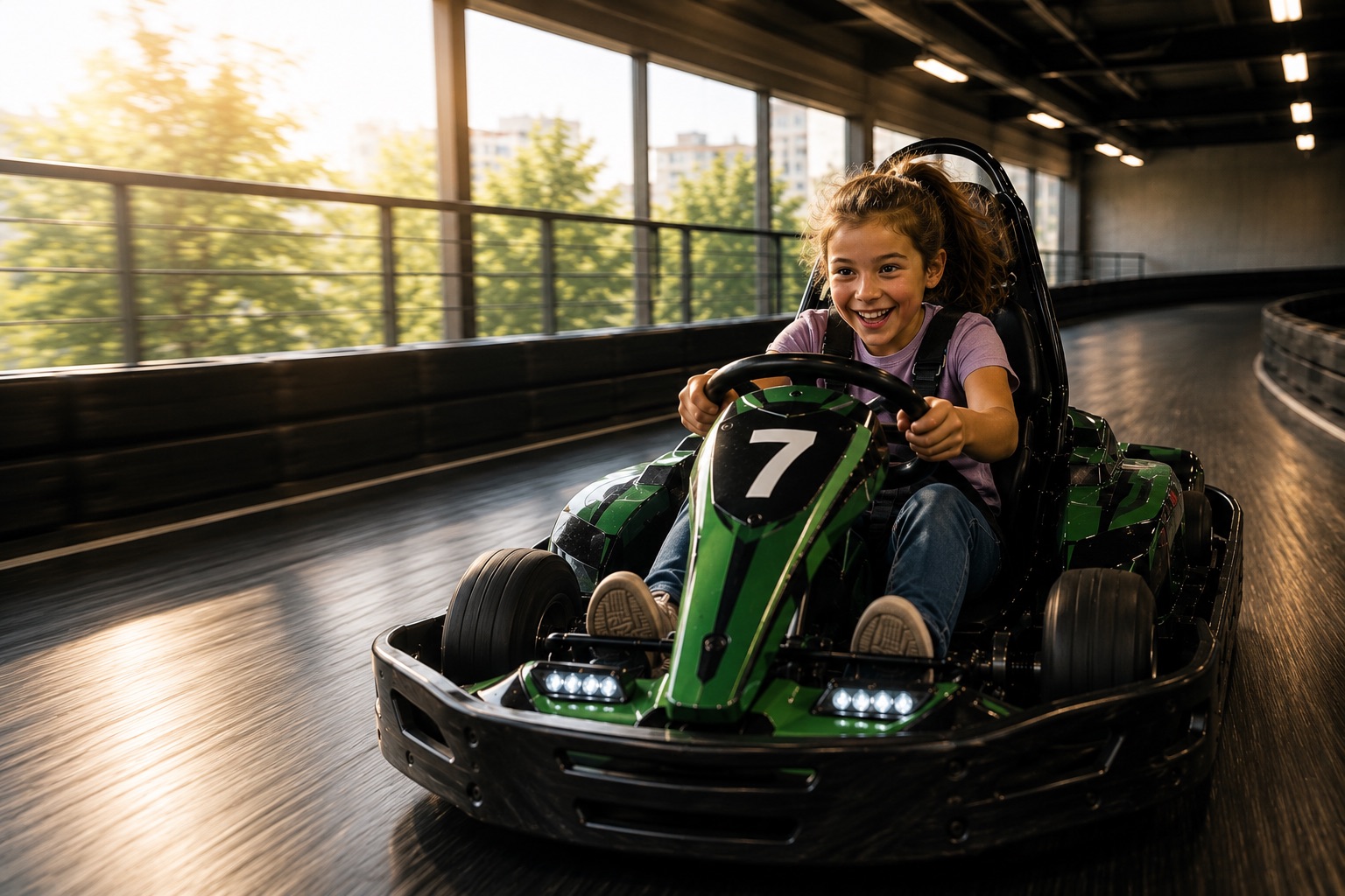 Electric go-karts at Buckley's Family Adventure